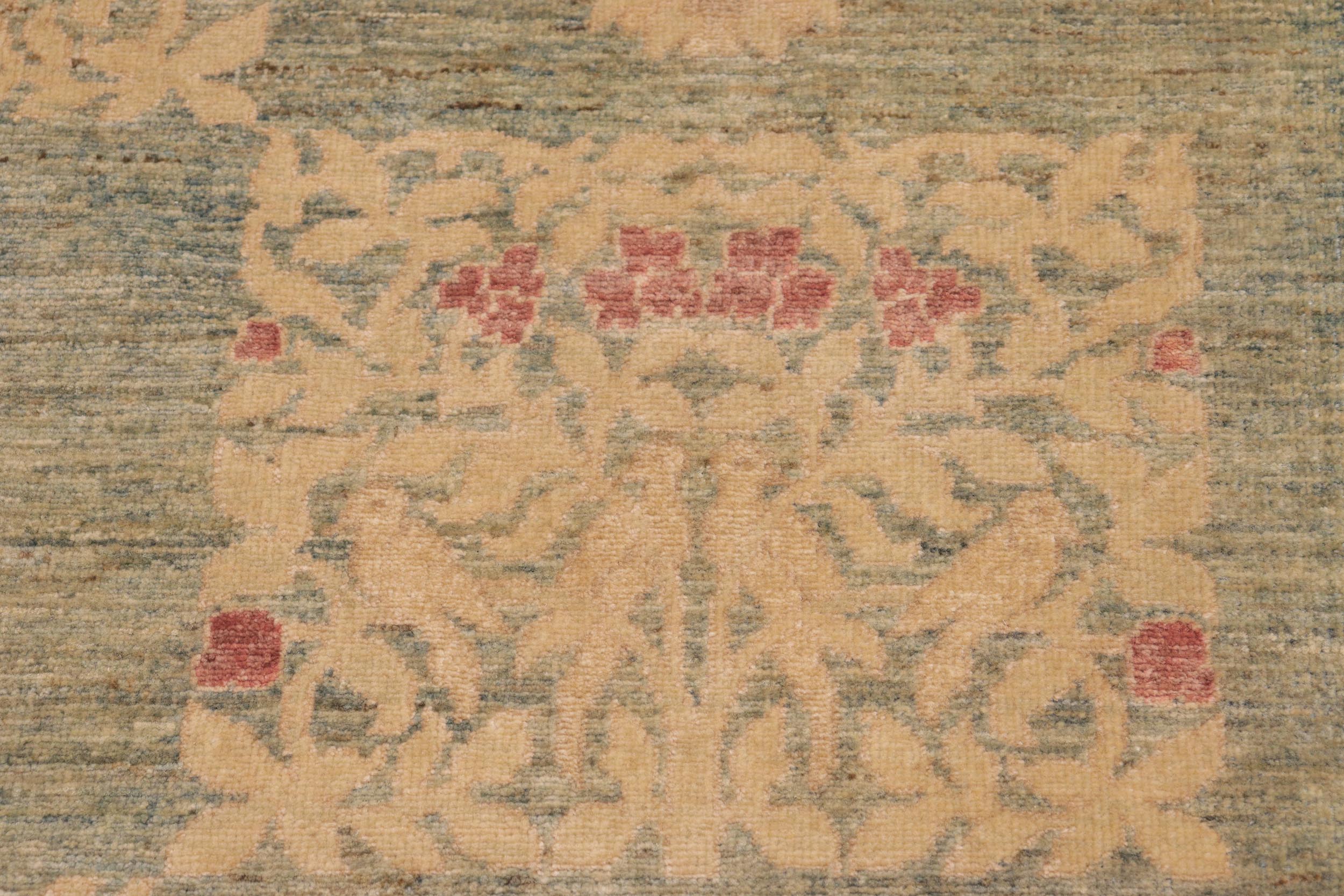 handmade Modern Kafkaz Blue Beige Hand Knotted RECTANGLE 100% WOOL area rug 10' x 13'