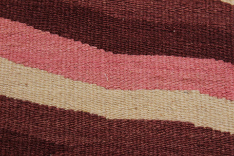 handmade Modern Kilim Ivory Pink Hand-Woven RECTANGLE 100% WOOL area rug 4x6