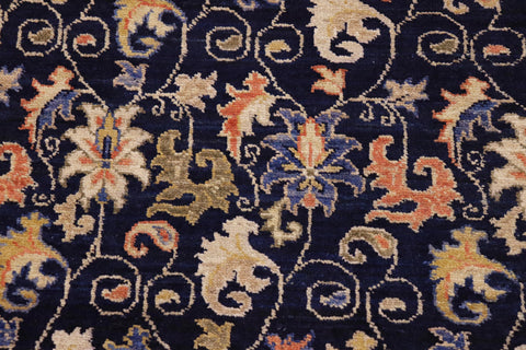 handmade Transitional Kafkaz Blue Gold Hand Knotted RECTANGLE 100% WOOL area rug 10' x 14'