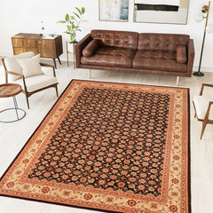 handmade Transitional Kafkaz Brown Beige Hand Knotted RECTANGLE 100% WOOL area rug 10 x 14