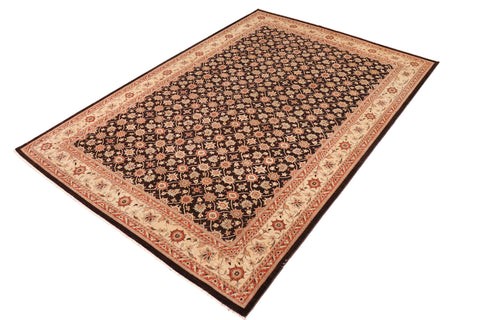 handmade Transitional Kafkaz Brown Beige Hand Knotted RECTANGLE 100% WOOL area rug 10' x 14'