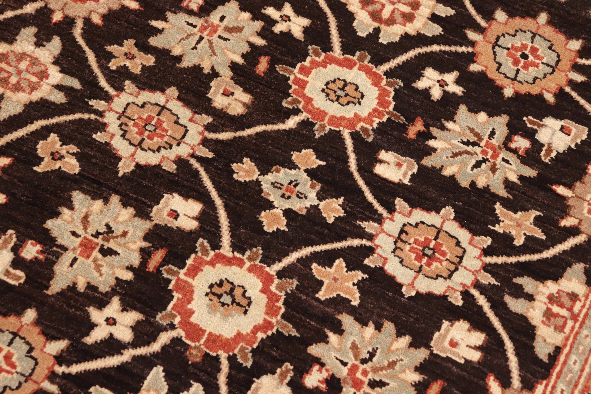 handmade Transitional Kafkaz Brown Beige Hand Knotted RECTANGLE 100% WOOL area rug 10' x 14'