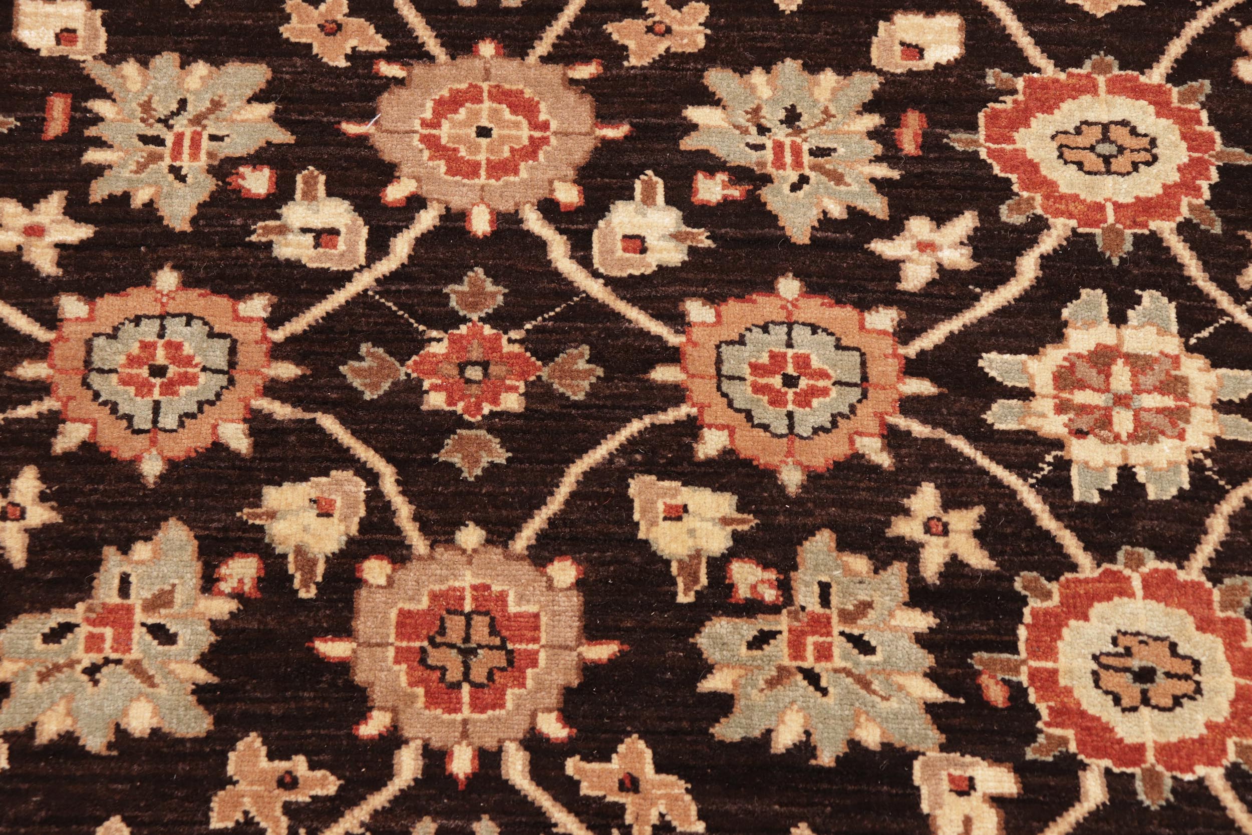 handmade Transitional Kafkaz Brown Beige Hand Knotted RECTANGLE 100% WOOL area rug 10' x 14'