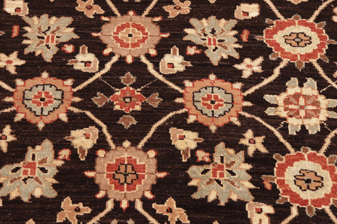 handmade Transitional Kafkaz Brown Beige Hand Knotted RECTANGLE 100% WOOL area rug 10' x 14'