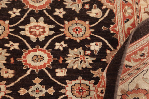 handmade Transitional Kafkaz Brown Beige Hand Knotted RECTANGLE 100% WOOL area rug 10' x 14'