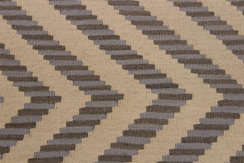 handmade Modern Kilim Ivory Grey Hand-Woven RECTANGLE 100% WOOL area rug 4' x 6'