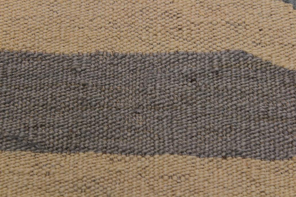 Flat Weave Kilim Antique Navaho Vintage handmade Modern Kilim Ivory Blue Hand-Woven Rectangle 100% Wool Area Rug 5x7 