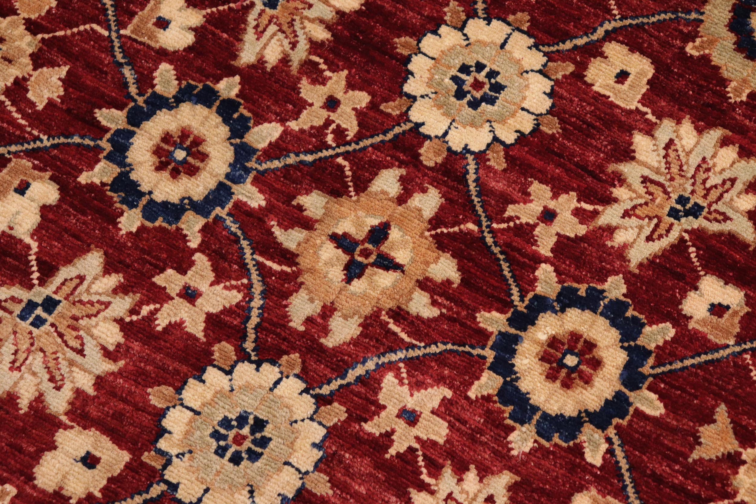 handmade Transitional Kafkaz Red Blue Hand Knotted RECTANGLE 100% WOOL area rug 10' x 14'