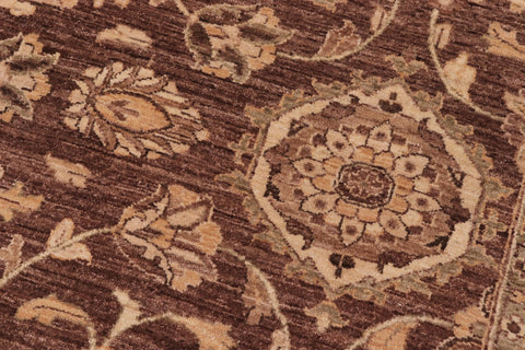 handmade Transitional Kafkaz Brown Ivory Hand Knotted RECTANGLE 100% WOOL area rug 10' x 13'