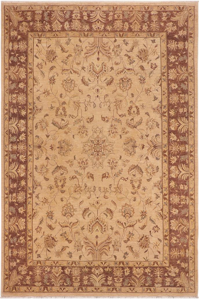 handmade Traditional Kafkaz Tan Brown Hand Knotted RECTANGLE 100% WOOL area rug 10 x 14