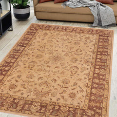 handmade Traditional Kafkaz Tan Brown Hand Knotted RECTANGLE 100% WOOL area rug 10 x 14