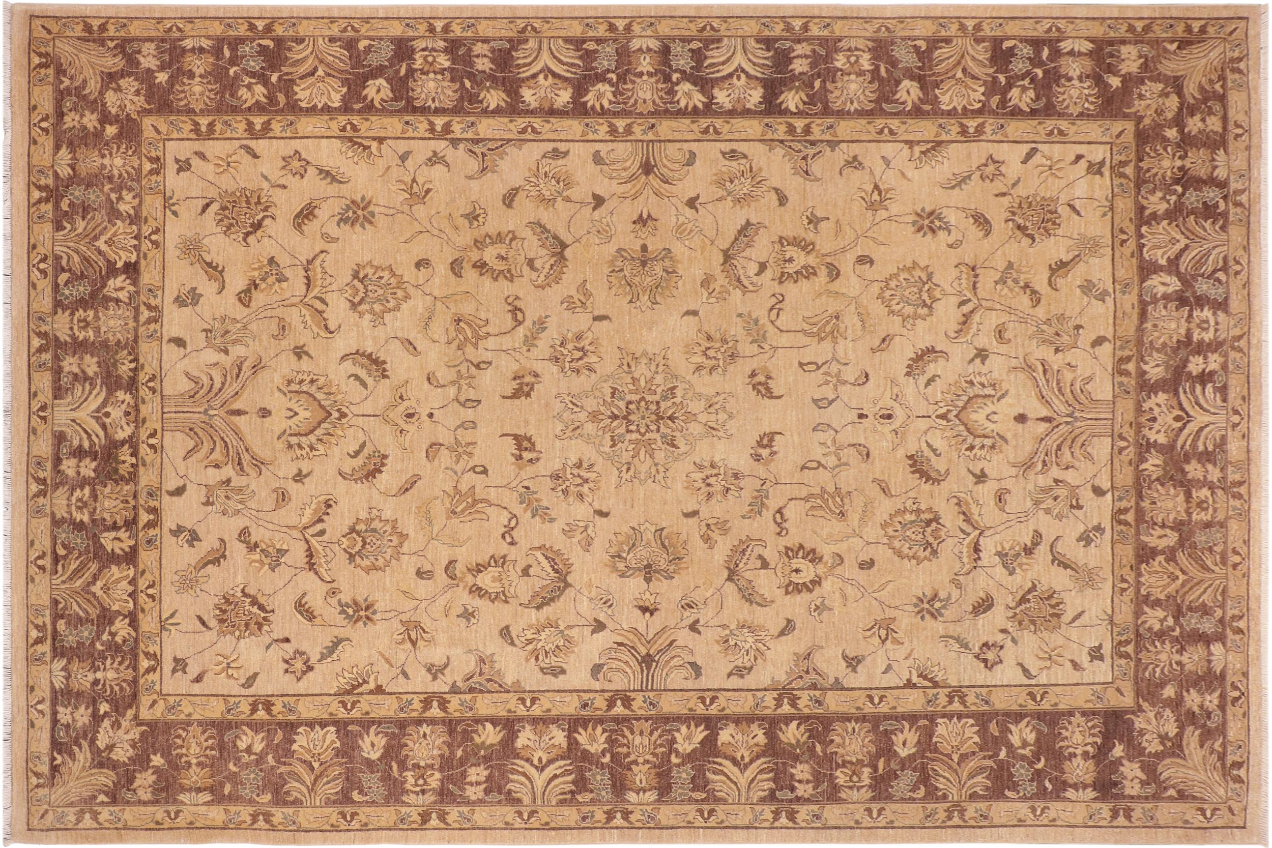 handmade Traditional Kafkaz Tan Brown Hand Knotted RECTANGLE 100% WOOL area rug 10x14