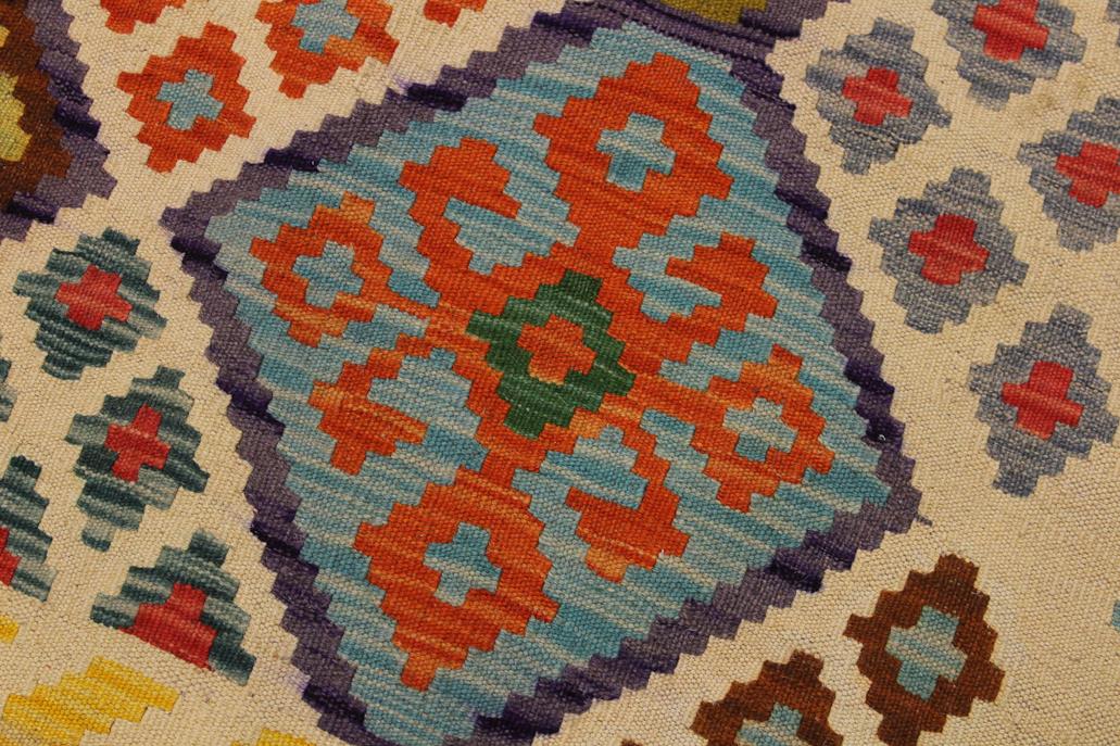 Flat Weave Kilim Antique Navaho Vintage handmade Geometric Kilim Ivory Red Hand-Woven Rectangle 100% Wool Area Rug 6x8 