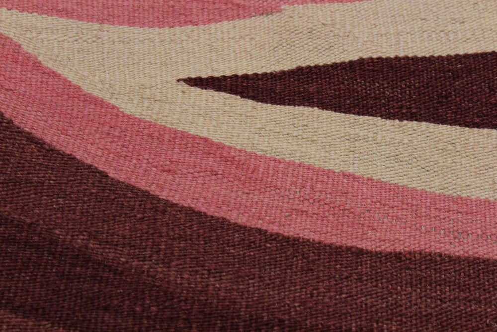 handmade Modern Kilim Red Pink Hand-Woven RECTANGLE 100% WOOL area rug 4x6