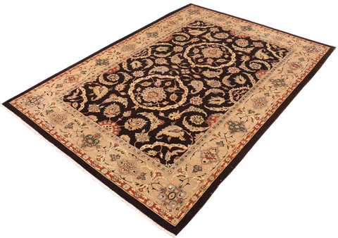 handmade Traditional Kafkaz Brown Tan Hand Knotted RECTANGLE 100% WOOL area rug 10x14