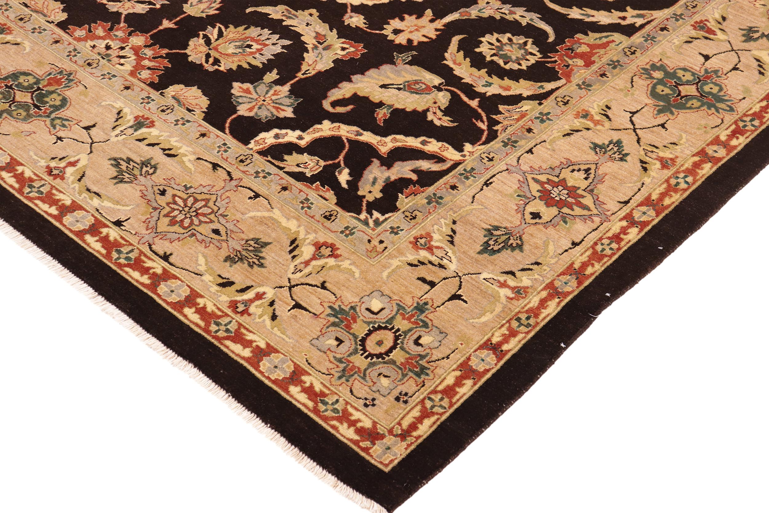 handmade Traditional Kafkaz Brown Tan Hand Knotted RECTANGLE 100% WOOL area rug 10x14