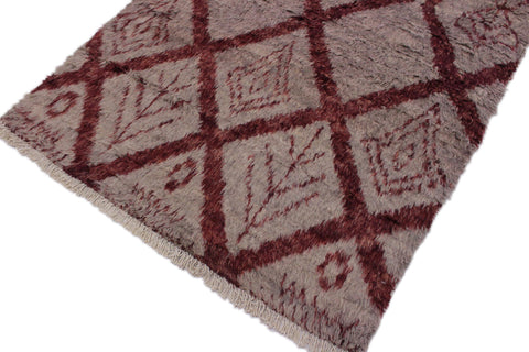 handmade Geometric Moroccan Lt. Gray Rust Hand Knotted RECTANGLE 100% WOOL area rug 4' x 6'