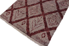 handmade Geometric Moroccan Lt. Gray Rust Hand Knotted RECTANGLE 100% WOOL area rug 4' x 6'