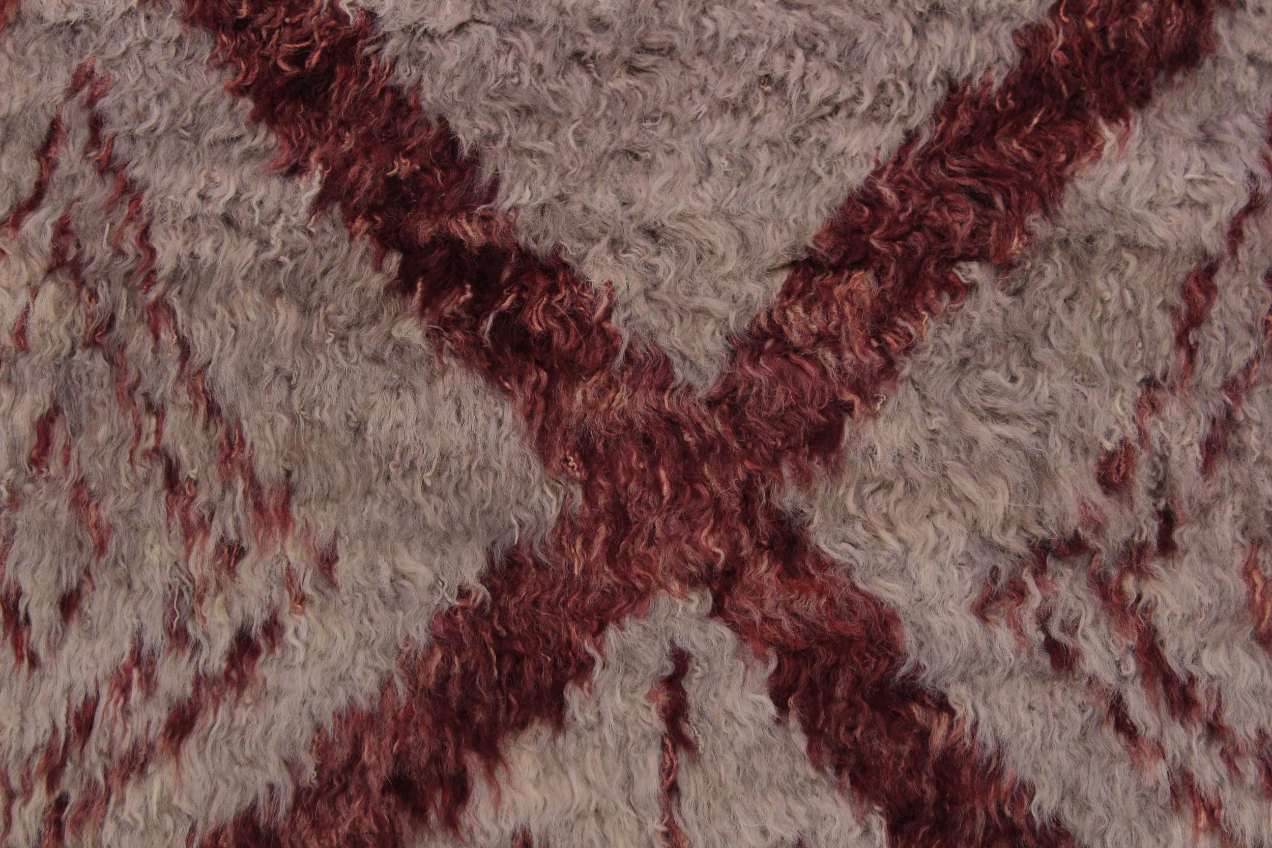 handmade Geometric Moroccan Lt. Gray Rust Hand Knotted RECTANGLE 100% WOOL area rug 4' x 6'