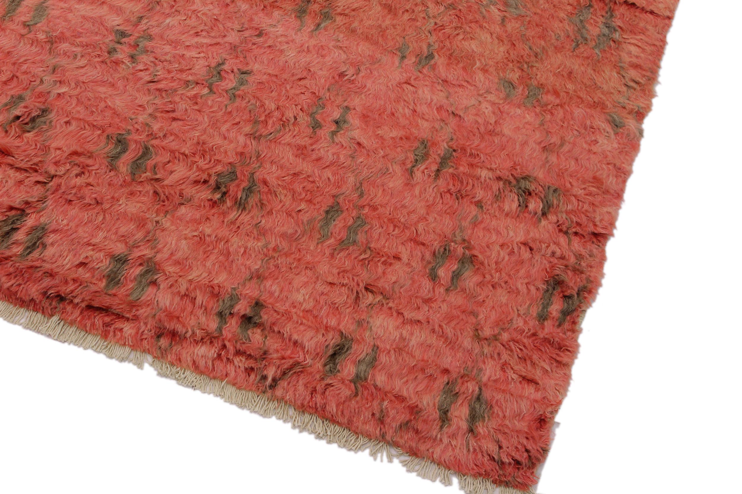 handmade Geometric Moroccan Rust Brown Hand Knotted RECTANGLE 100% WOOL area rug 5' x 8'