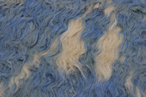 handmade Geometric Moroccan Lt. Blue Ivory Hand Knotted RECTANGLE 100% WOOL area rug 4' x 6'