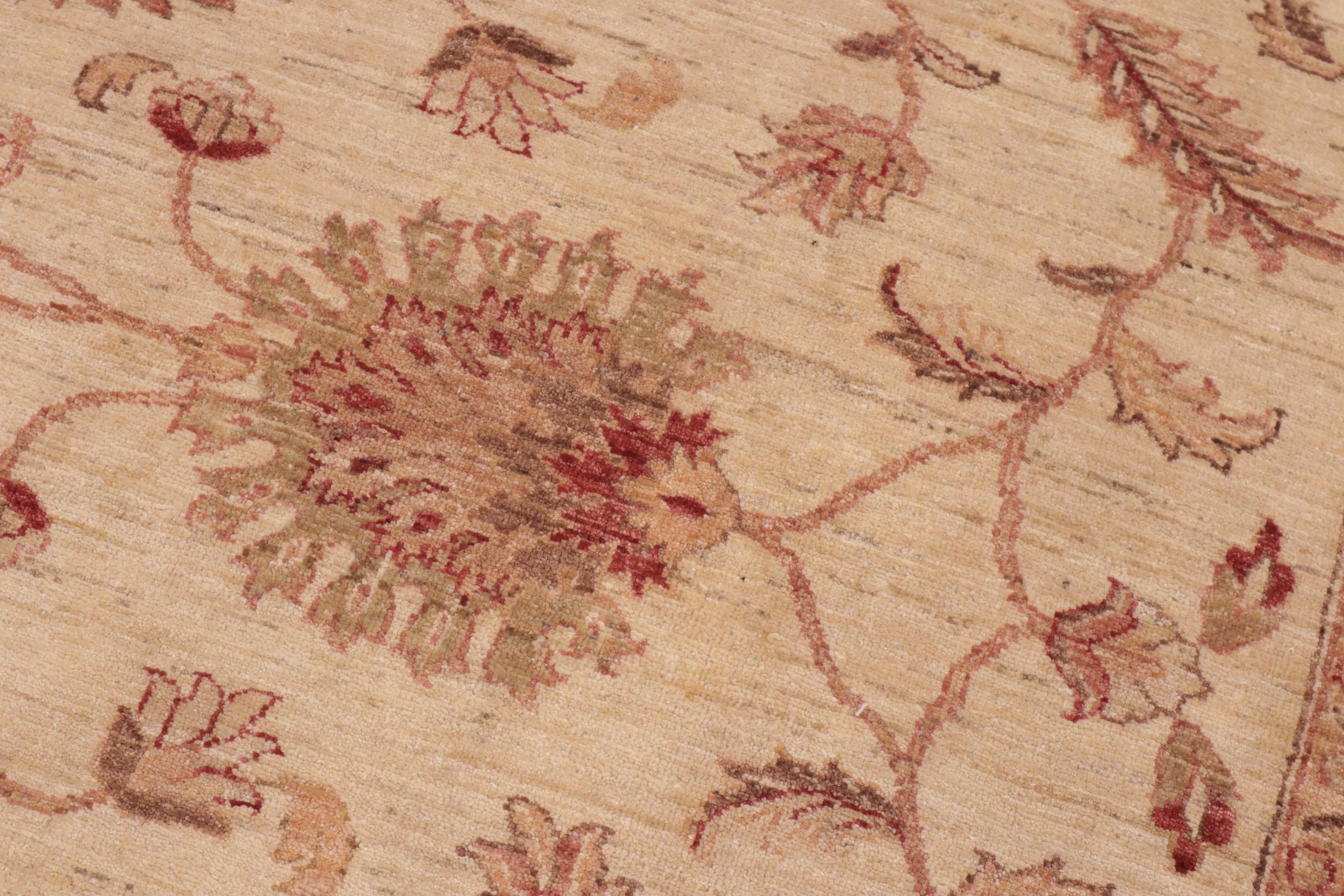 handmade Transitional Kafkaz Ivory Green Hand Knotted RECTANGLE 100% WOOL area rug 10' x 14'