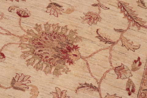 handmade Transitional Kafkaz Ivory Green Hand Knotted RECTANGLE 100% WOOL area rug 10' x 14'