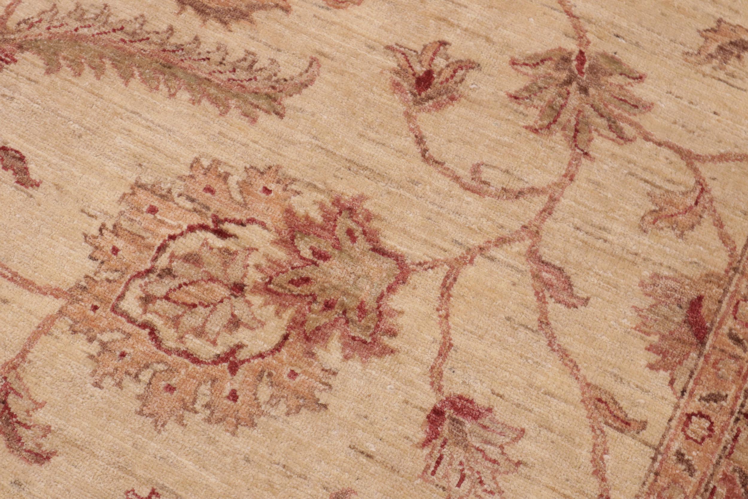 handmade Transitional Kafkaz Ivory Green Hand Knotted RECTANGLE 100% WOOL area rug 10' x 14'