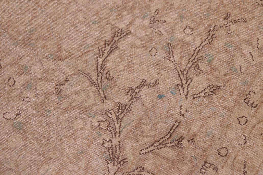 Traditional handmade Persian vintage distressed Tan Blue Hand Knotted RECTANGLE 100% WOOL area rug 9 x 13