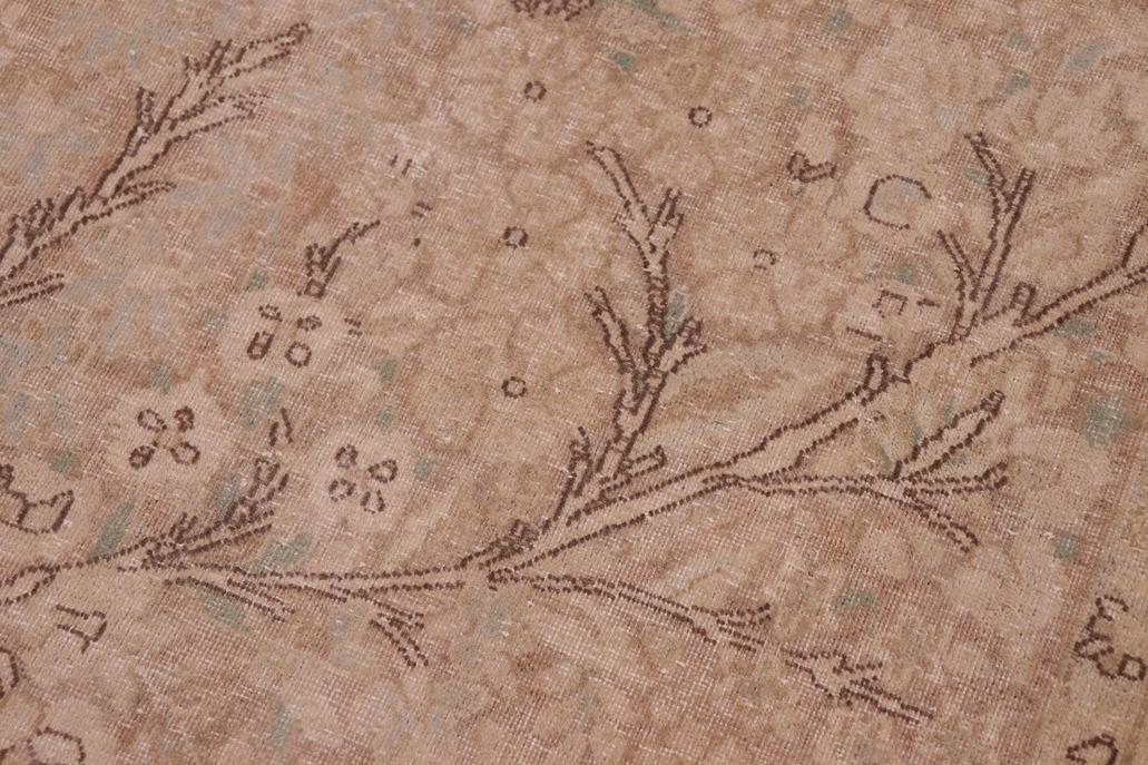 Traditional handmade Persian vintage distressed Tan Blue Hand Knotted RECTANGLE 100% WOOL area rug 9 x 13