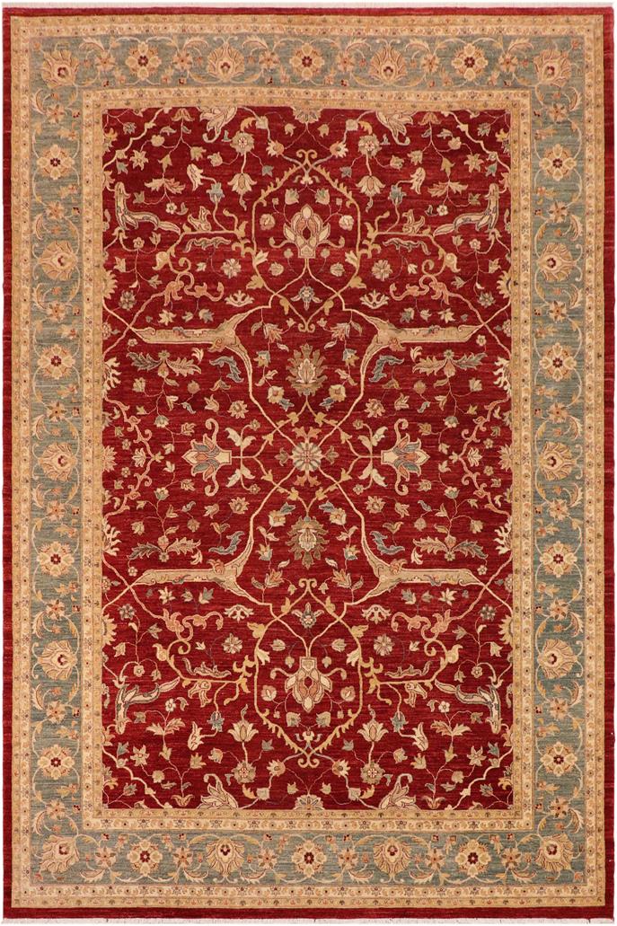 handmade Traditional Kafkaz Red Blue Hand Knotted RECTANGLE 100% WOOL area rug 10 x 14