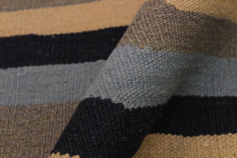 handmade Modern Kilim Ivory Blue Hand-Woven RECTANGLE 100% WOOL area rug 8x10