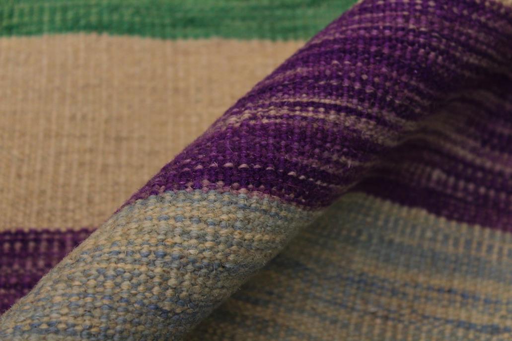 Flat Weave Kilim Antique Navaho Vintage handmade Modern Kilim Grey Purple Hand-Woven Rectangle 100% Wool Area Rug 7x10 