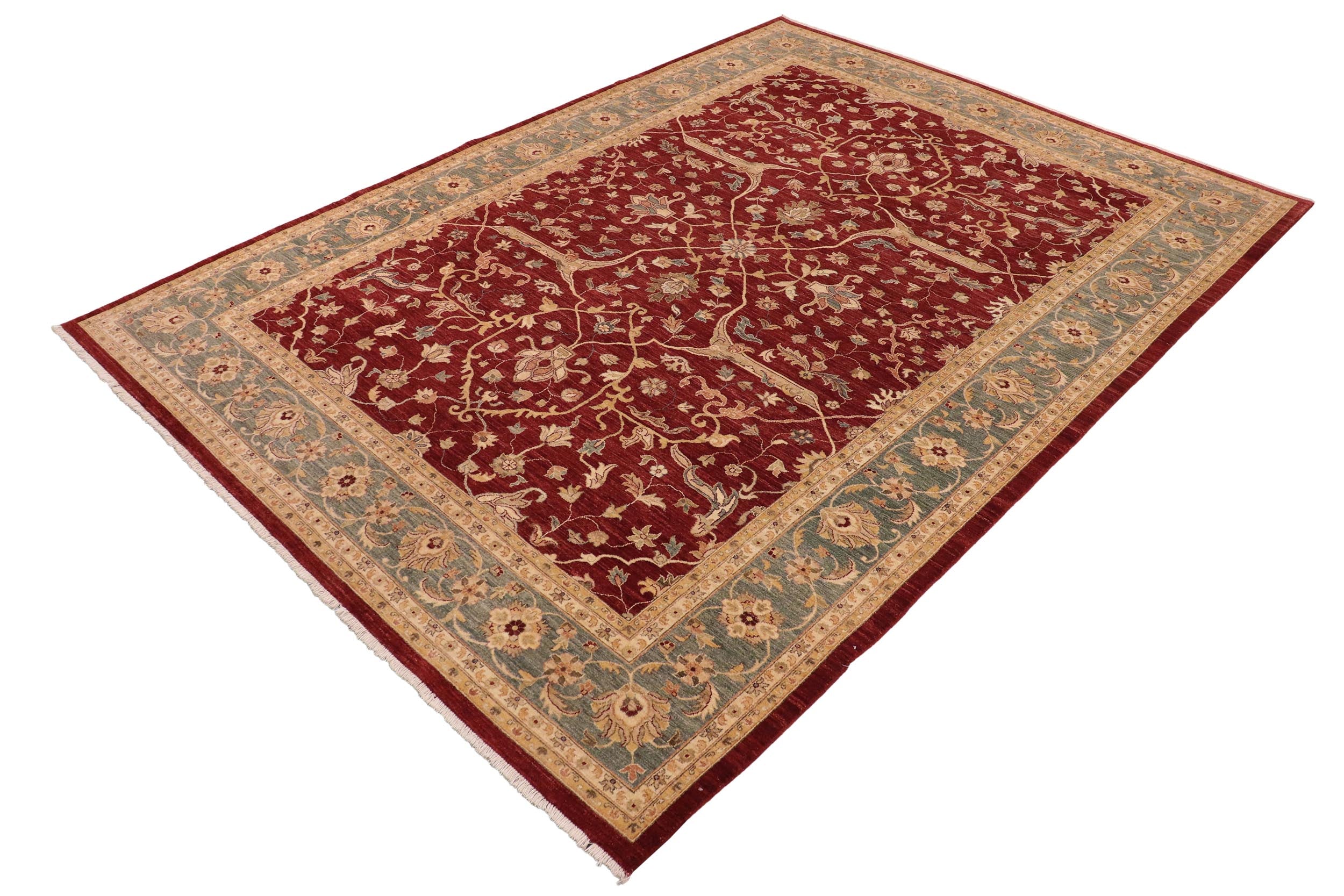 handmade Traditional Kafkaz Red Blue Hand Knotted RECTANGLE 100% WOOL area rug 10x14