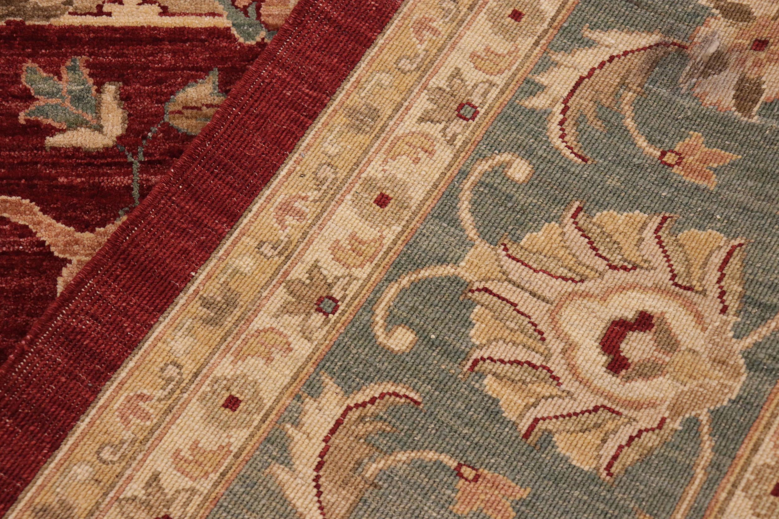handmade Traditional Kafkaz Red Blue Hand Knotted RECTANGLE 100% WOOL area rug 10x14