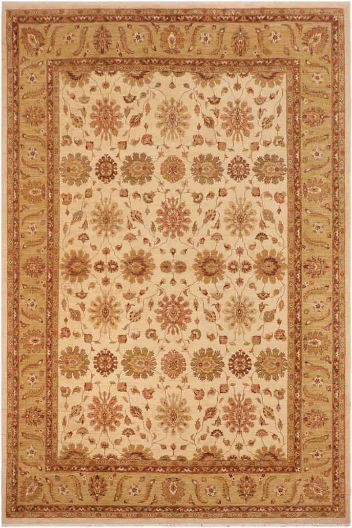 handmade Traditional Kafkaz Beige Green Hand Knotted RECTANGLE 100% WOOL area rug 10 x 14