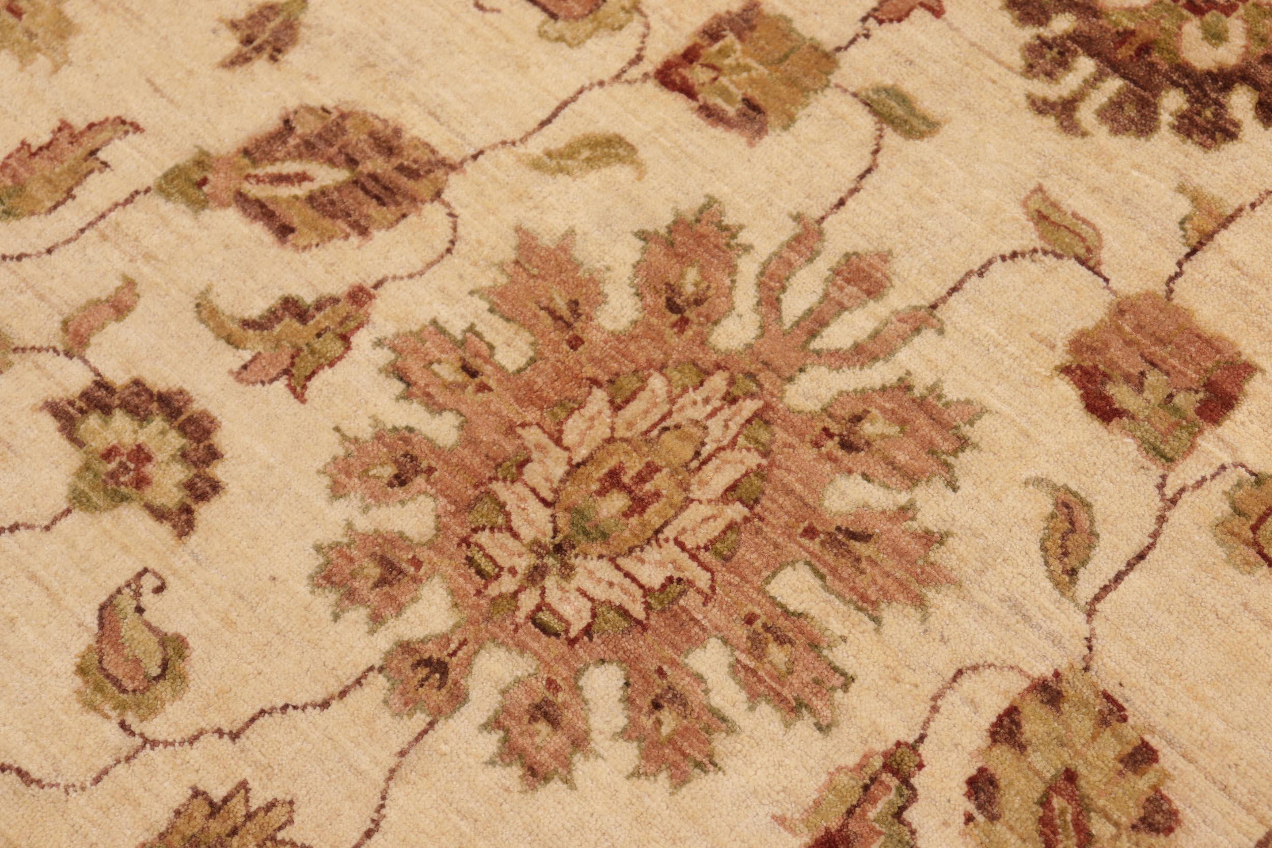 handmade Transitional Kafkaz Beige Green Hand Knotted RECTANGLE 100% WOOL area rug 10' x 14'