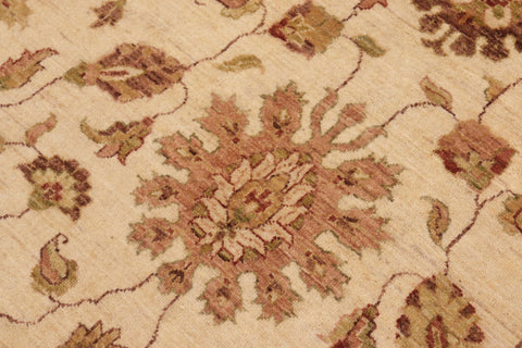 handmade Transitional Kafkaz Beige Green Hand Knotted RECTANGLE 100% WOOL area rug 10' x 14'