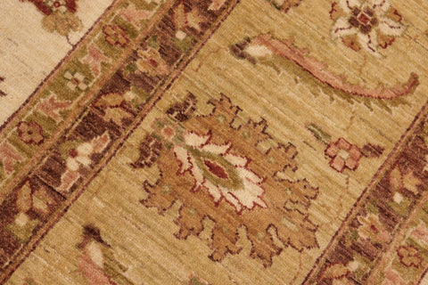 handmade Transitional Kafkaz Beige Green Hand Knotted RECTANGLE 100% WOOL area rug 10' x 14'