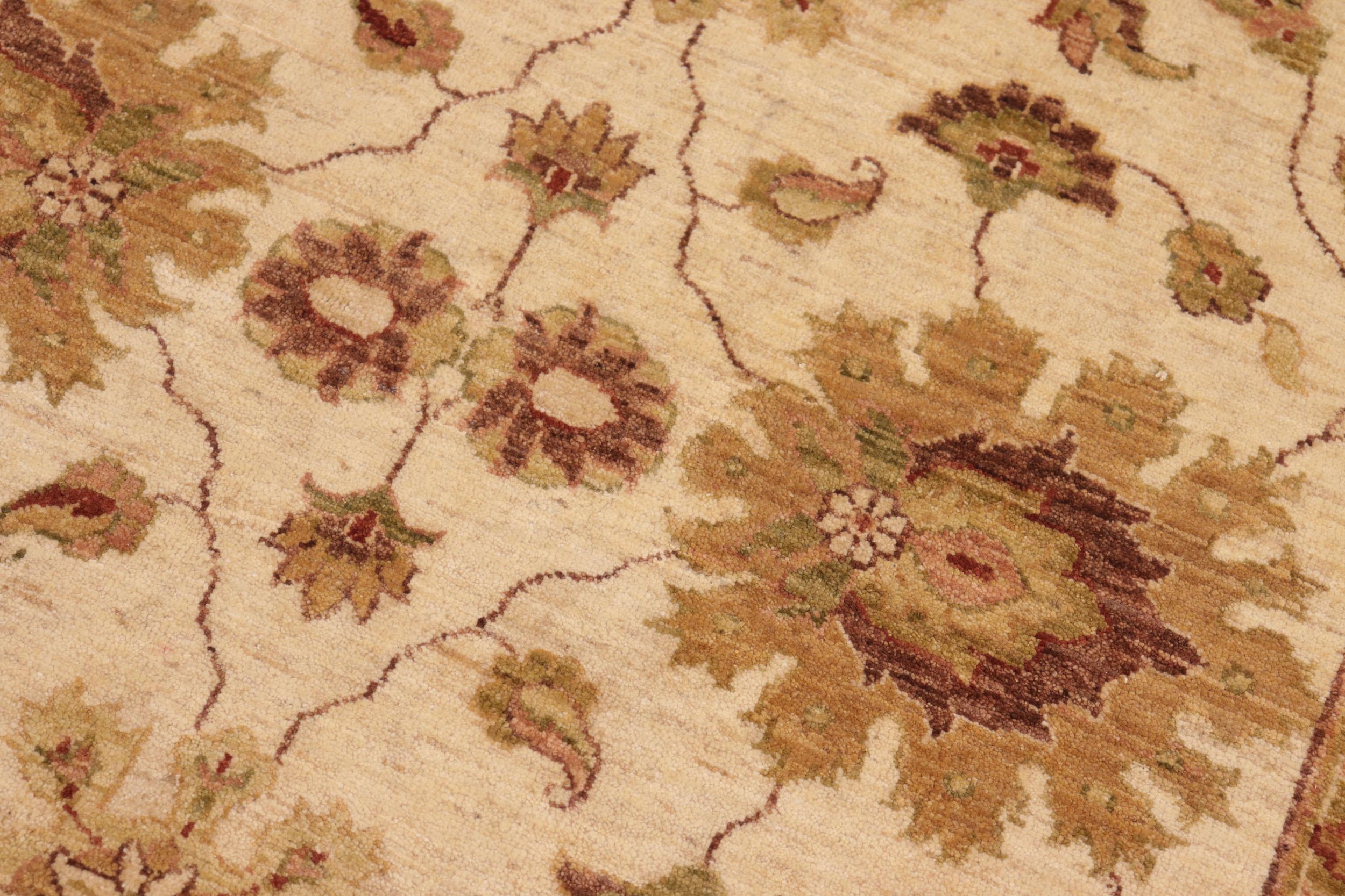 handmade Transitional Kafkaz Beige Green Hand Knotted RECTANGLE 100% WOOL area rug 10' x 14'