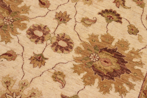 handmade Transitional Kafkaz Beige Green Hand Knotted RECTANGLE 100% WOOL area rug 10' x 14'