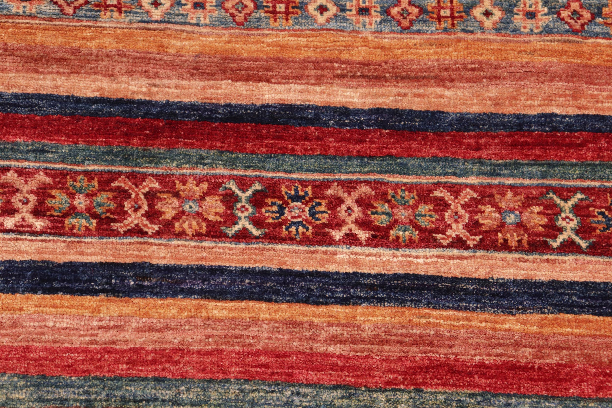 handmade Geometric Kurjean Red Blue Hand Knotted RECTANGLE 100% WOOL area rug 4x6