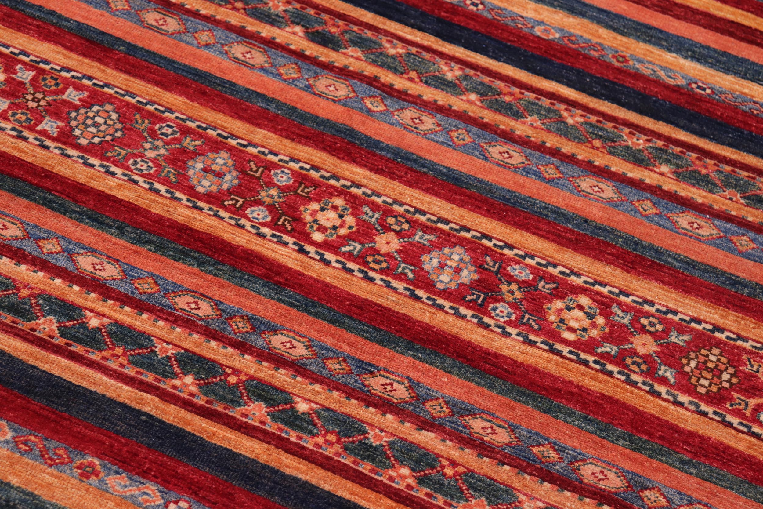 handmade Geometric Kurjean Red Beige Hand Knotted RECTANGLE 100% WOOL area rug 7x10