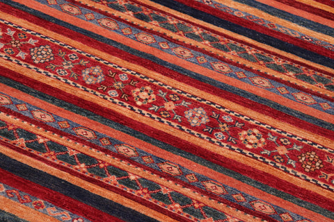 handmade Geometric Kurjean Red Beige Hand Knotted RECTANGLE 100% WOOL area rug 7x10