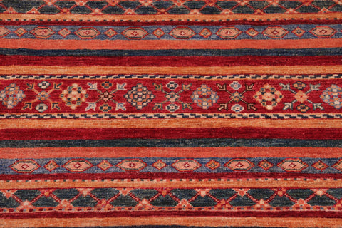 handmade Geometric Kurjean Red Beige Hand Knotted RECTANGLE 100% WOOL area rug 7x10
