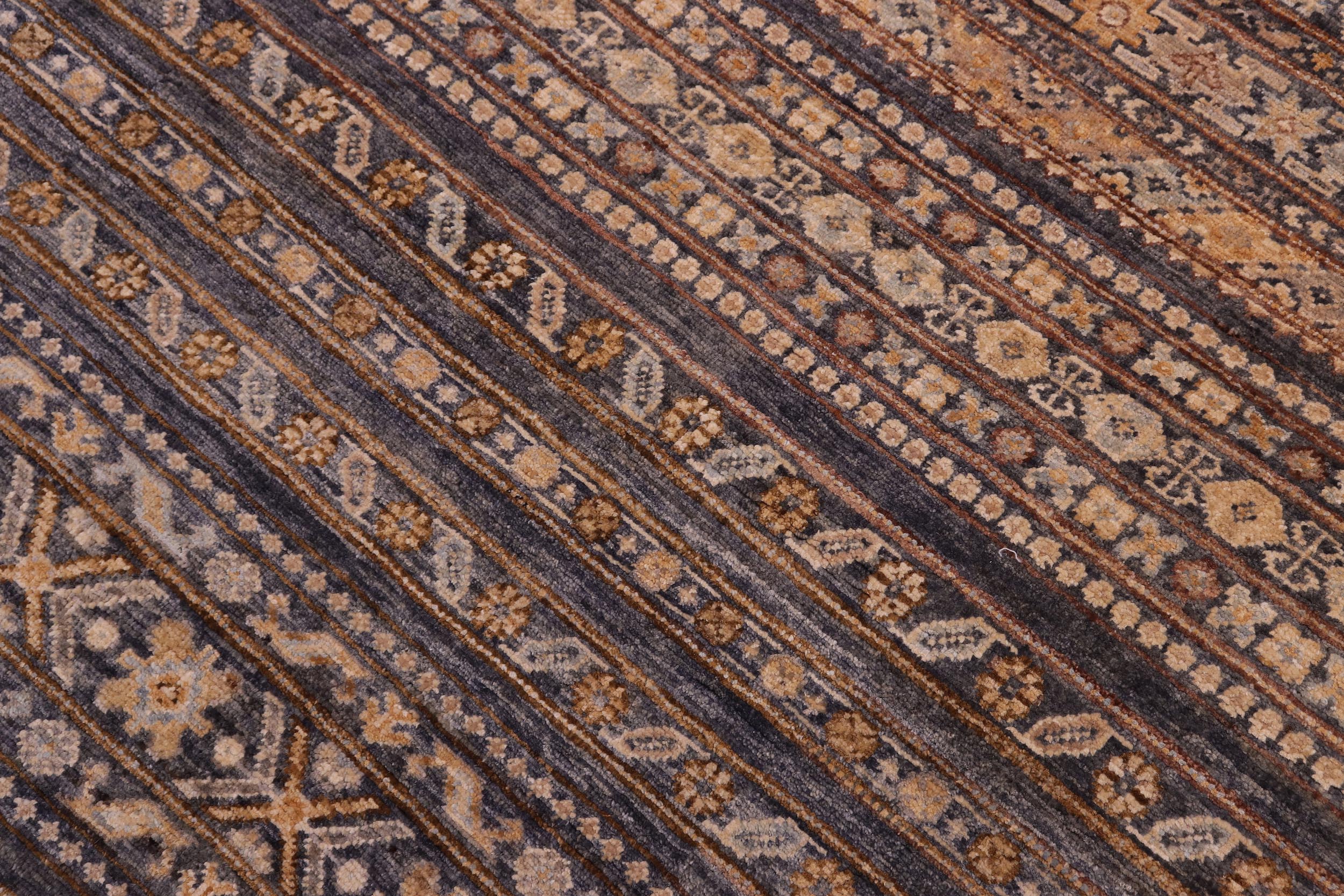 handmade Geometric Kurjean Gray Gold Hand Knotted RECTANGLE 100% WOOL area rug 6x8