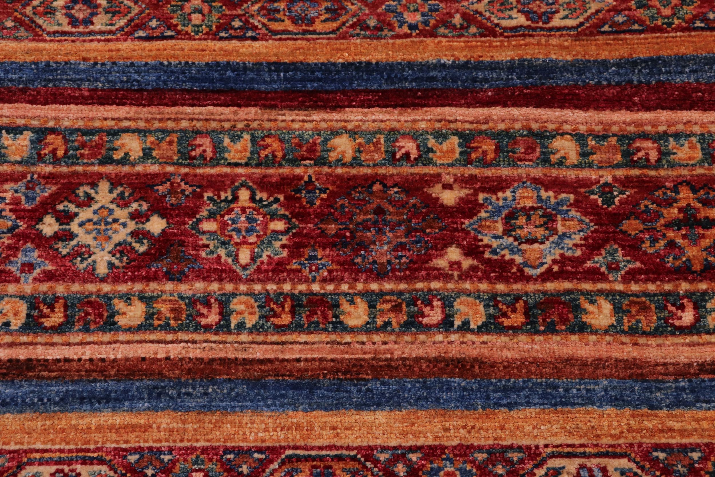 handmade Geometric Kurjean Red Green Hand Knotted RECTANGLE 100% WOOL area rug 5x7