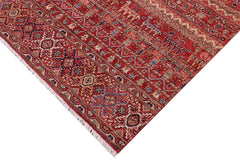 handmade Geometric Kurjean Red Beige Hand Knotted RECTANGLE 100% WOOL area rug 5x7