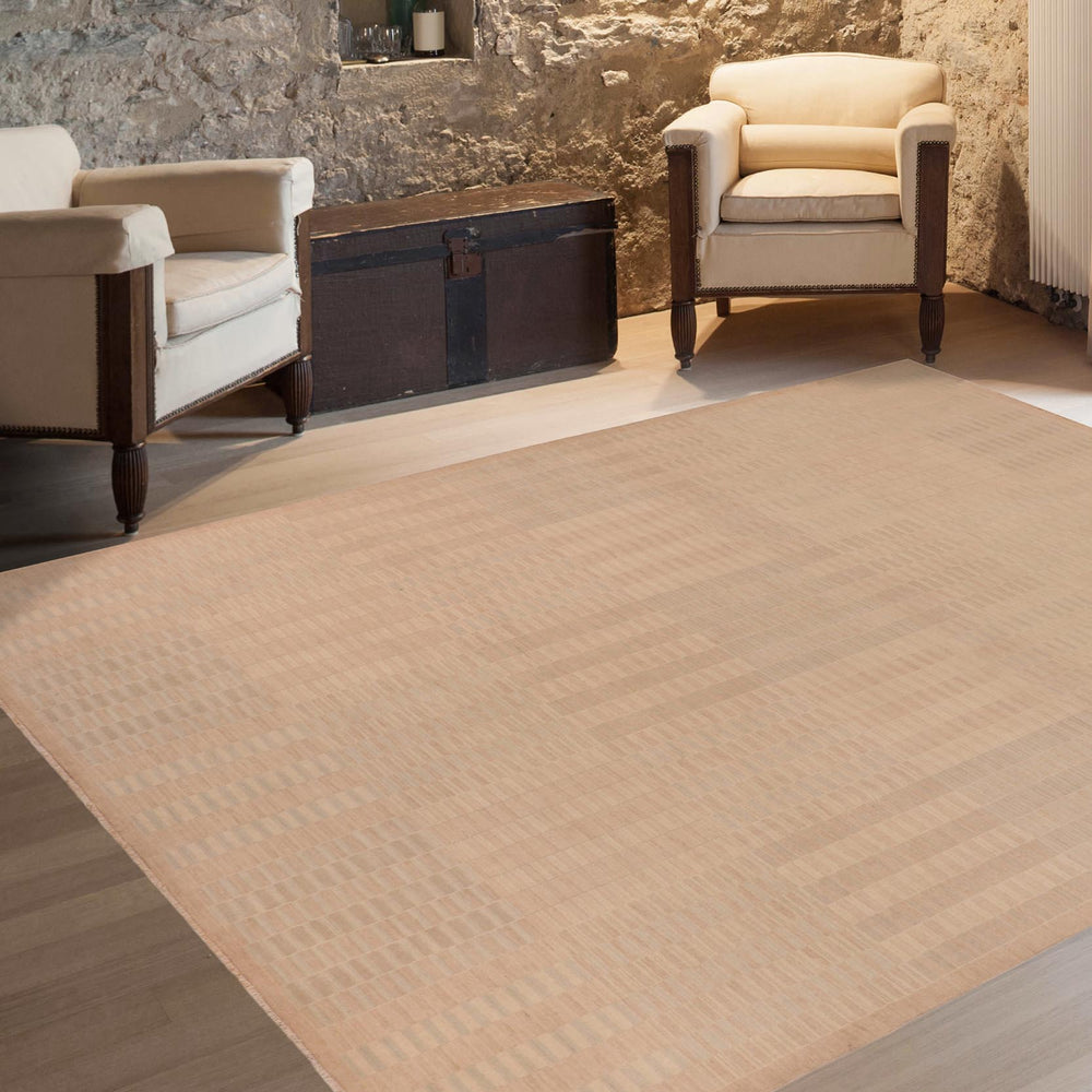 handmade Modern Gabbeh Brown Tan Hand Knotted RECTANGLE 100% WOOL area rug 10' x 14'