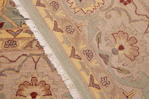 handmade Traditional Kafkaz Green Tan Hand Knotted RECTANGLE 100% WOOL area rug 10x14